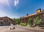 Ultima-Megève-Summer-Exterior,-View-of-Two-CHALETS